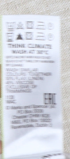 Marks & Spencer Women Beige UK 20 Relaxed Linen Button-Up Shirt