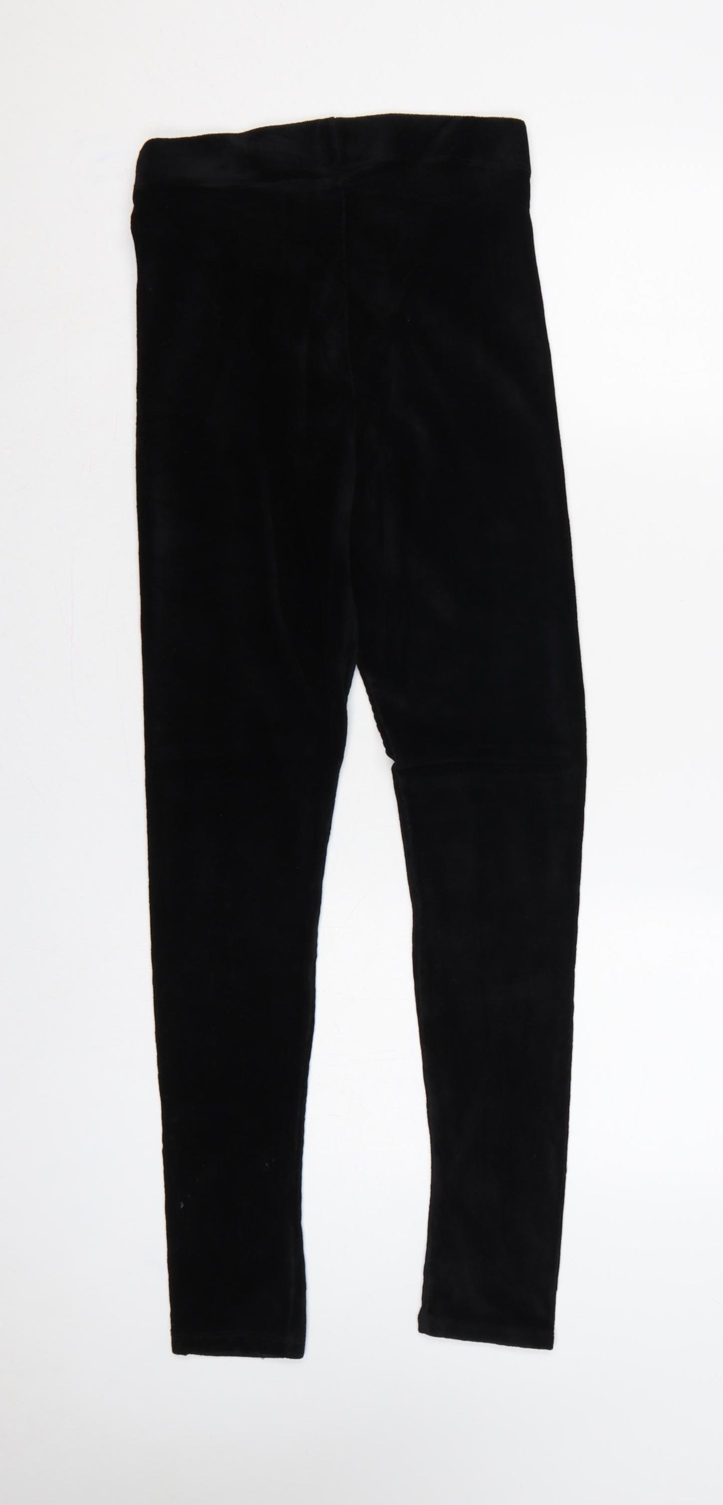 M&Co Women Black Size 10 Stretch Jersey Leggings Elastic Waist