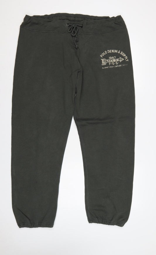 Denim & Supply Ralph Lauren Men’s Black XL Logo Sweatpants Joggers