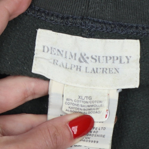Denim & Supply Ralph Lauren Men’s Black XL Logo Sweatpants Joggers