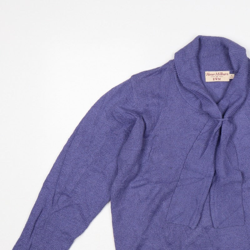 Honor Millburn at EWM Women Purple Size 16 Cowl Neck Pullover Jumper