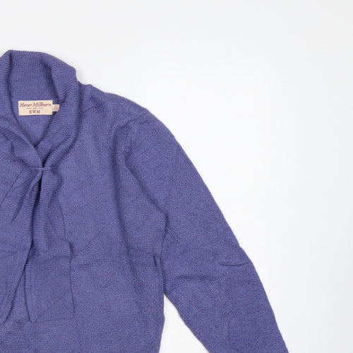 Honor Millburn at EWM Women Purple Size 16 Cowl Neck Pullover Jumper