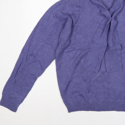 Honor Millburn at EWM Women Purple Size 16 Cowl Neck Pullover Jumper