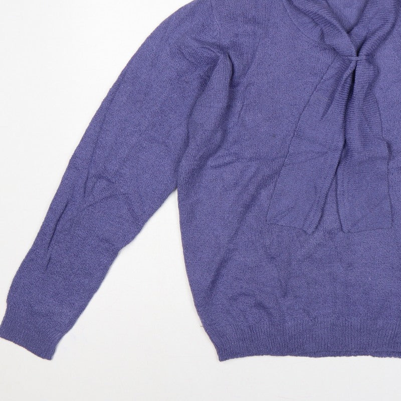 Honor Millburn at EWM Women Purple Size 16 Cowl Neck Pullover Jumper