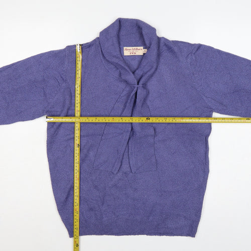 Honor Millburn at EWM Women Purple Size 16 Cowl Neck Pullover Jumper