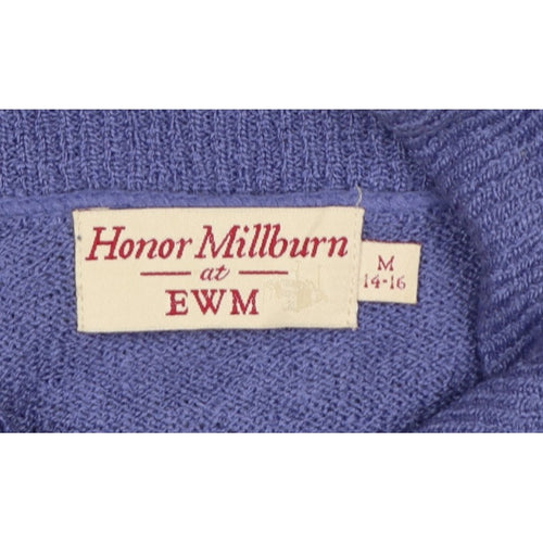 Honor Millburn at EWM Women Purple Size 16 Cowl Neck Pullover Jumper