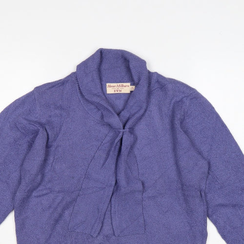 Honor Millburn at EWM Women Purple Size 16 Cowl Neck Pullover Jumper