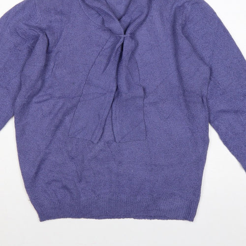 Honor Millburn at EWM Women Purple Size 16 Cowl Neck Pullover Jumper
