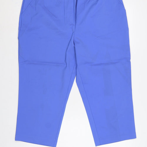Marks & Spencer Women’s Blue Size 20 Regular Stretch Straight Trousers