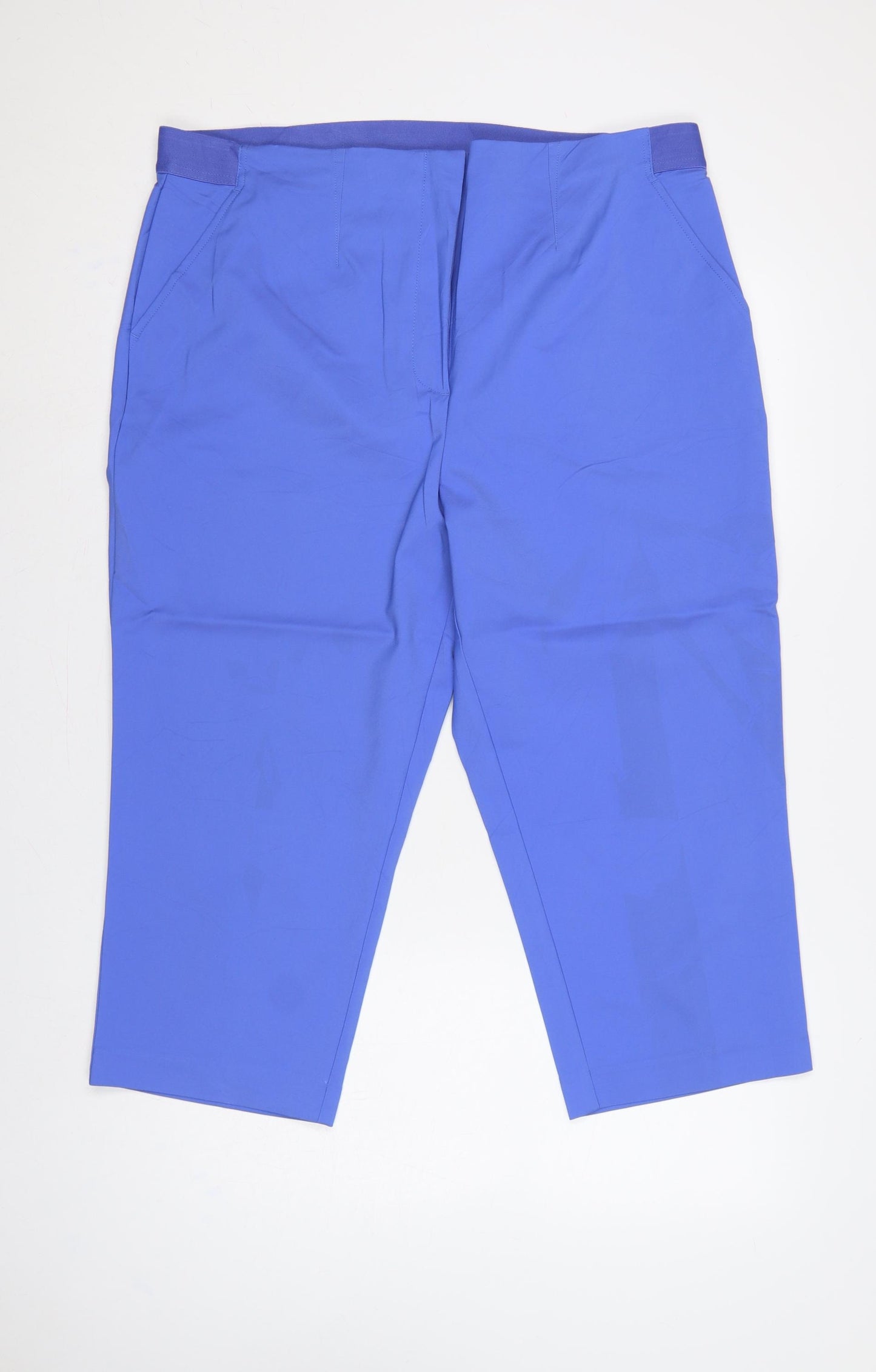 Marks & Spencer Women’s Blue Size 20 Regular Stretch Straight Trousers