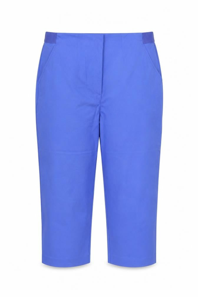 Front view of Marks & Spencer Women’s Blue, size UK 20, Regular Stretch Straight Trousers
