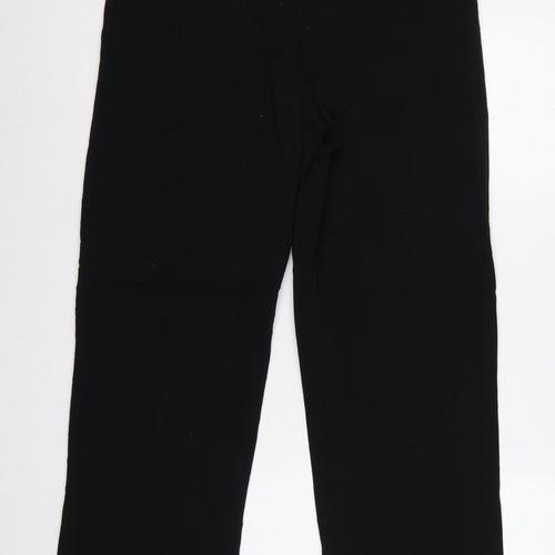 CC Women's Black UK 14 Wool Blend Straight Tailored Trousers
