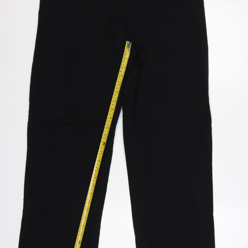 CC Women's Black UK 14 Wool Blend Straight Tailored Trousers