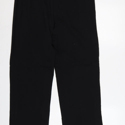 CC Women's Black UK 14 Wool Blend Straight Tailored Trousers