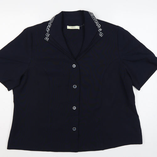 Classics Women’s Blue Size 22 Short Sleeve 4 Button Suit Jacket