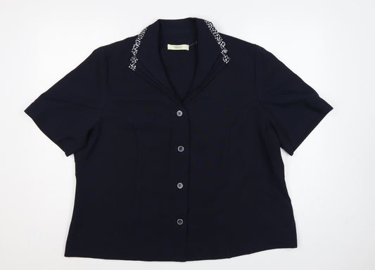 Classics Women’s Blue Size 22 Short Sleeve 4 Button Suit Jacket