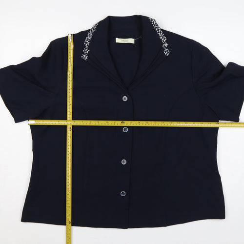 Classics Women’s Blue Size 22 Short Sleeve 4 Button Suit Jacket