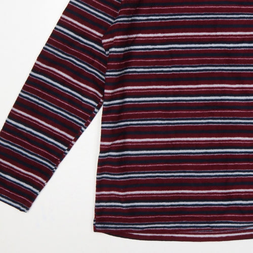 Atlas For Men Men's Multicoloured Striped V-Neck Pullover Sweatshirt L