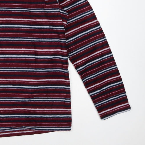 Atlas For Men Men's Multicoloured Striped V-Neck Pullover Sweatshirt L