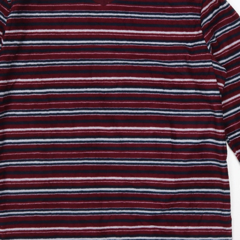 Atlas For Men Men's Multicoloured Striped V-Neck Pullover Sweatshirt L