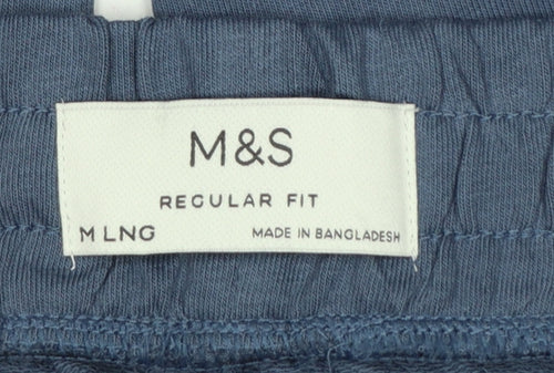 Marks and Spencer Men's Blue M Regular Fit Jogger Trousers 33-35in