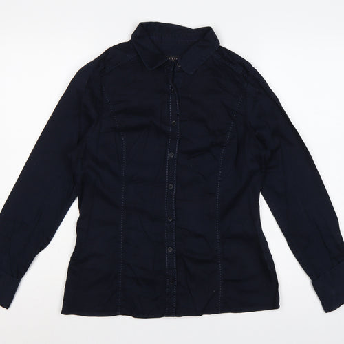 Ted Baker Women Blue UK 14 Tailored Long Sleeve Button-Up Shirt
