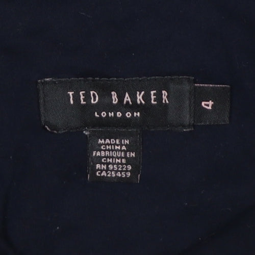 Ted Baker Women Blue UK 14 Tailored Long Sleeve Button-Up Shirt