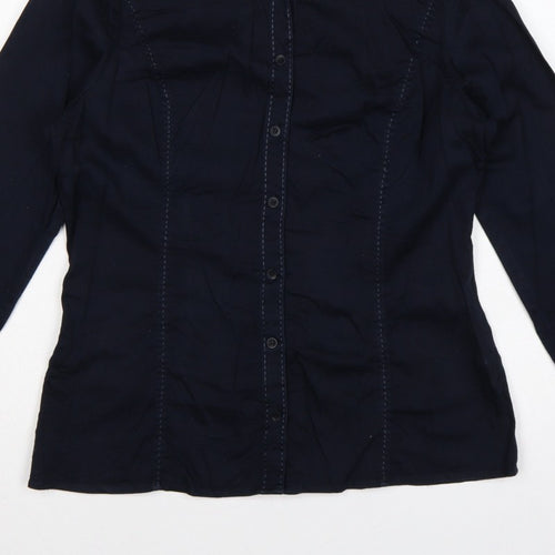 Ted Baker Women Blue UK 14 Tailored Long Sleeve Button-Up Shirt