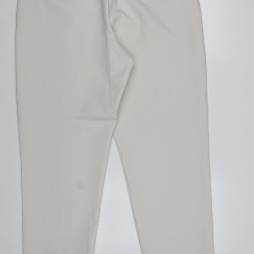 M&S Womens Ivory UK 20 Long Tapered Ankle Zip Tailored Trousers