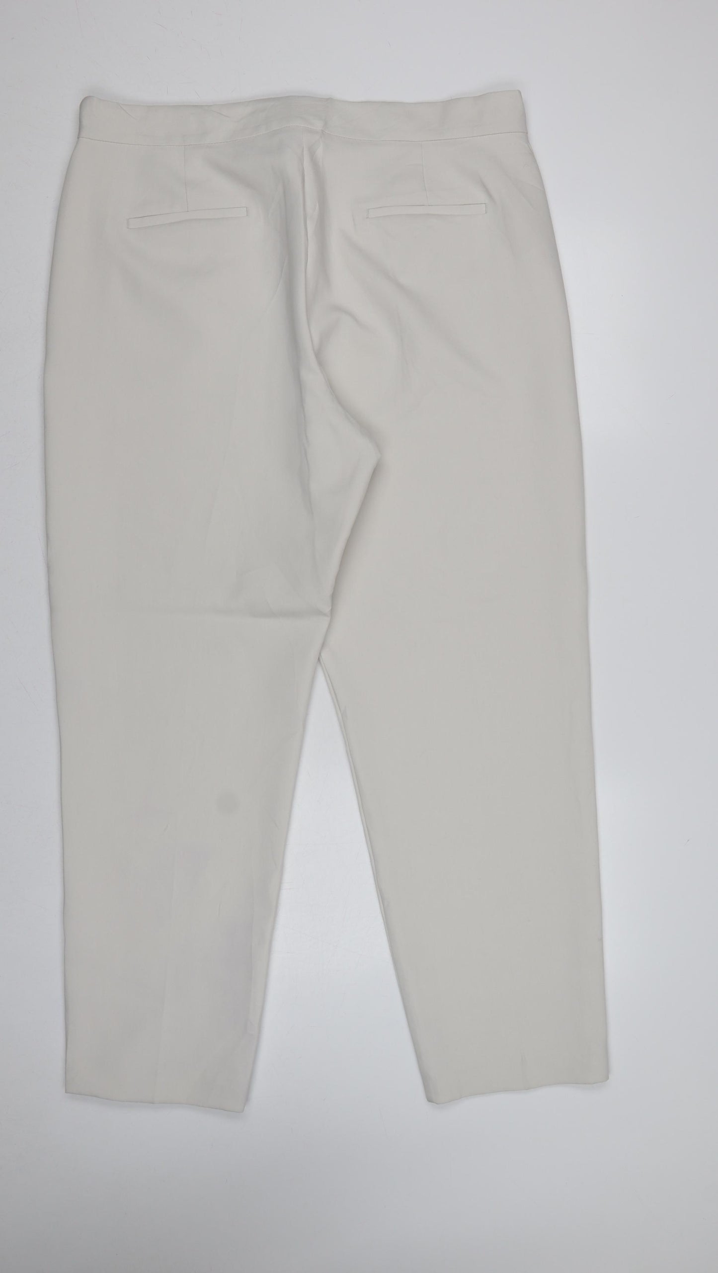 M&S Womens Ivory UK 20 Long Tapered Ankle Zip Tailored Trousers
