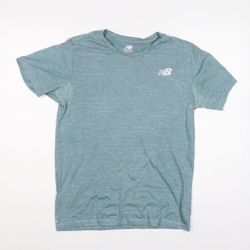 New Balance Men’s Blue S NB Dry Logo Running Gym T-Shirt