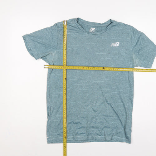 New Balance Men’s Blue S NB Dry Logo Running Gym T-Shirt