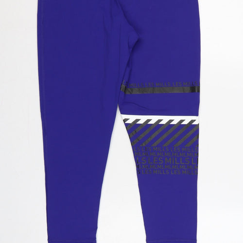 Reebok Women Purple L Les Mills Speedwick Gym Training Leggings