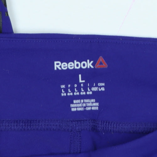 Reebok Women Purple L Les Mills Speedwick Gym Training Leggings