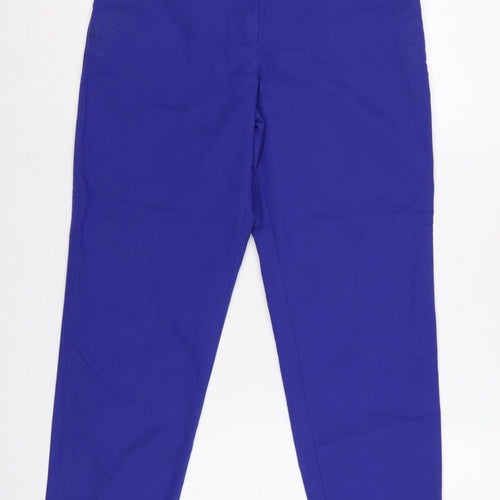 Marks and Spencer Women Blue UK 6 Short Tapered Smart Trousers