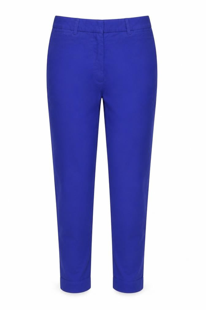 Marks and Spencer Women Blue UK 6 Short Tapered Smart Trousers