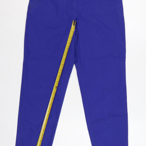 Marks and Spencer Women Blue UK 6 Short Tapered Smart Trousers