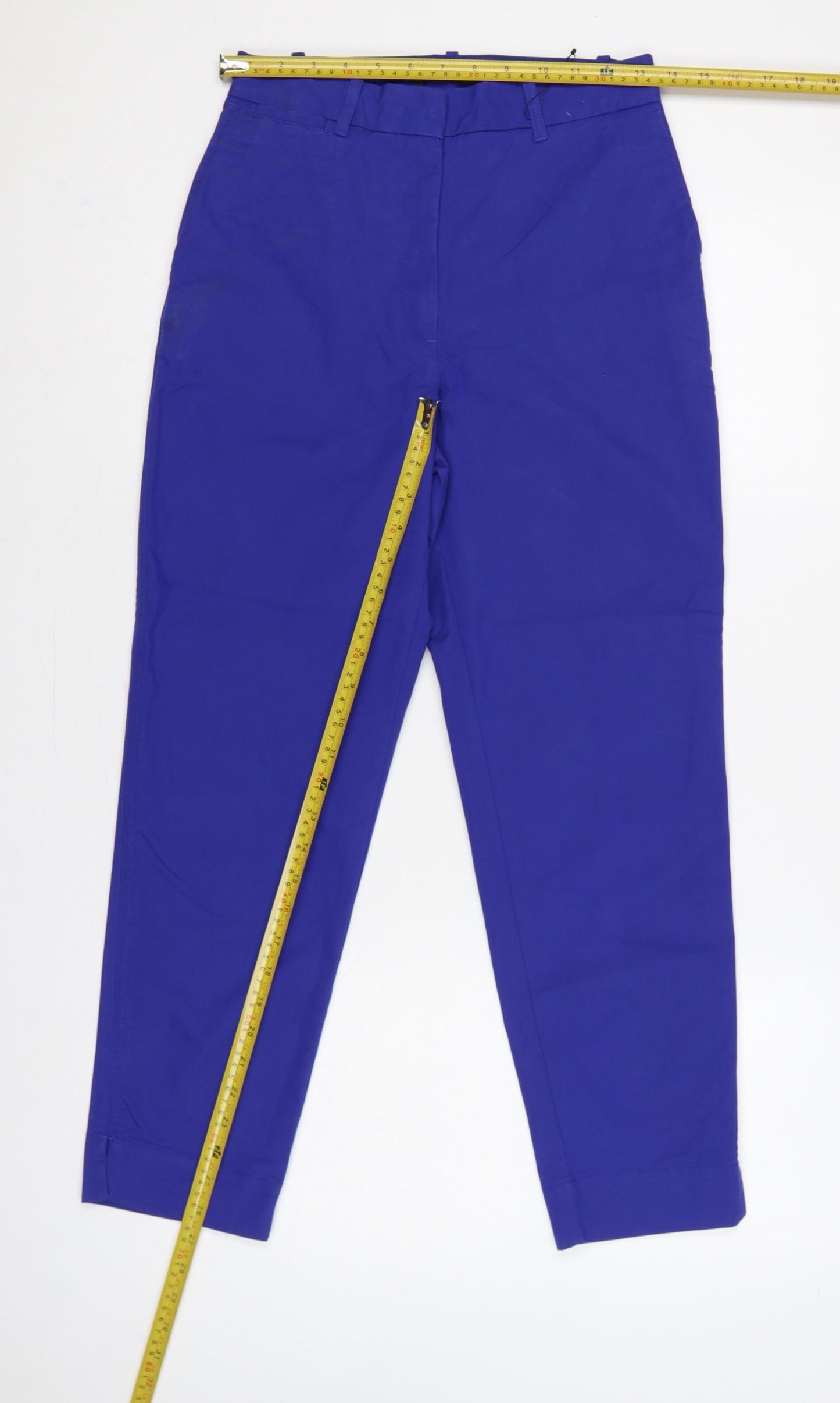 Marks and Spencer Women Blue UK 6 Short Tapered Smart Trousers