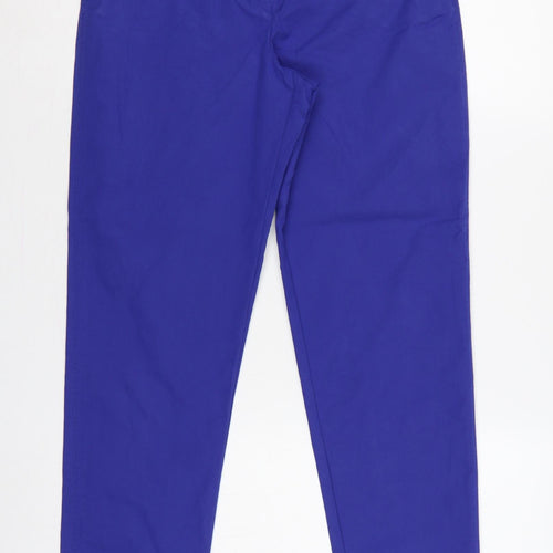 Marks and Spencer Women Blue UK 8 Long Tapered Chino Trousers Pockets