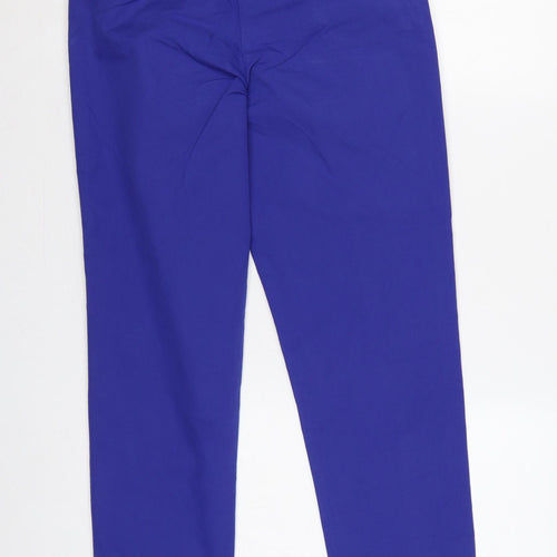 Marks and Spencer Women Blue UK 8 Long Tapered Chino Trousers Pockets