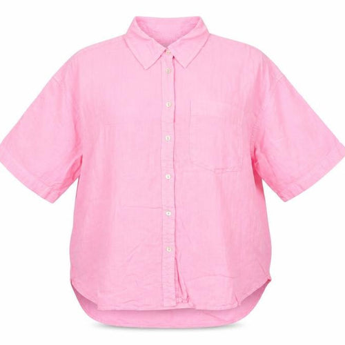 Marks and Spencer Women Pink Linen Button-Up Shirt UK 20 3/4 Sleeve