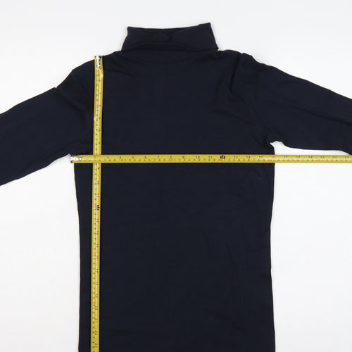 Cotton Traders Men’s Navy Blue Small Long Sleeve High Neck Cotton T-Shirt