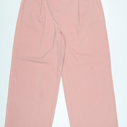 Marks and Spencer Women Pink Size 18 Wide Leg High Rise Trousers