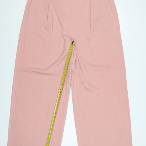 Marks and Spencer Women Pink Size 18 Wide Leg High Rise Trousers