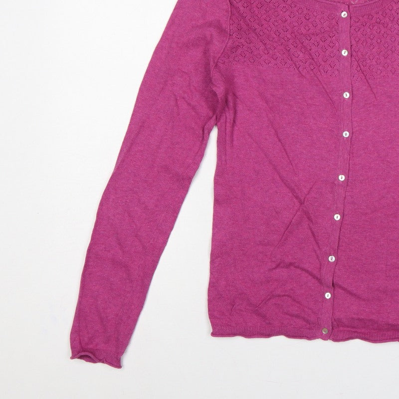 Additional view of Lily & Me Women’s Pink, size UK 10, Open Knit Button Cardigan