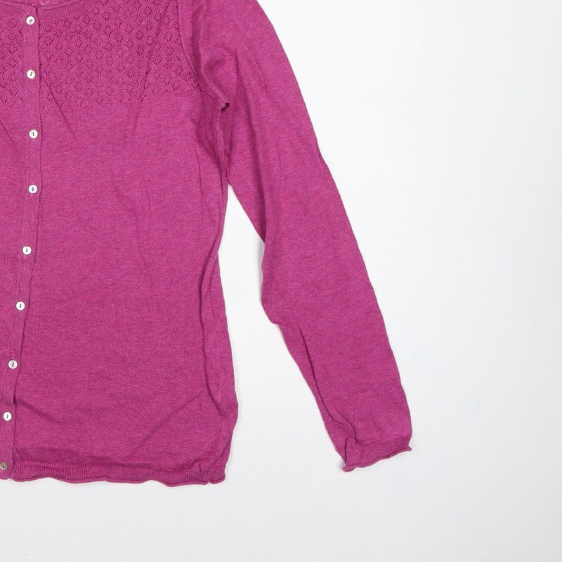 Additional view of Lily & Me Women’s Pink, size UK 10, Open Knit Button Cardigan
