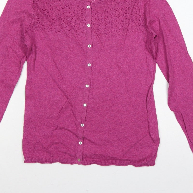 Additional view of Lily & Me Women’s Pink, size UK 10, Open Knit Button Cardigan