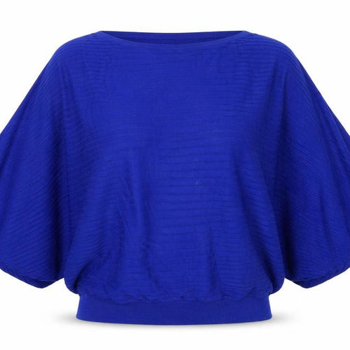 Phase Eight Women’s Blue M Batwing Dolman Ribbed Knit Pullover Jumper