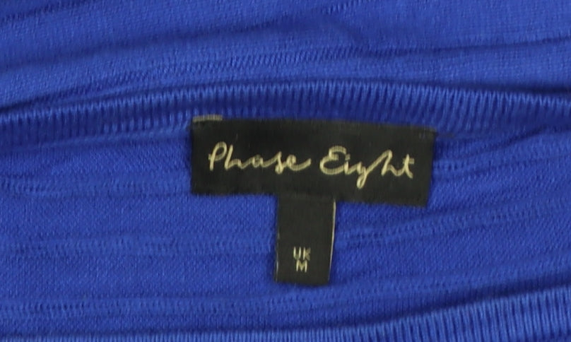 Phase Eight Women’s Blue M Batwing Dolman Ribbed Knit Pullover Jumper