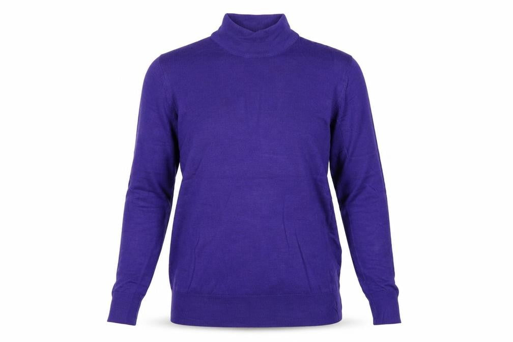 Front view of Marks & Spencer Women Purple UK 12 Wool Roll Neck jumper